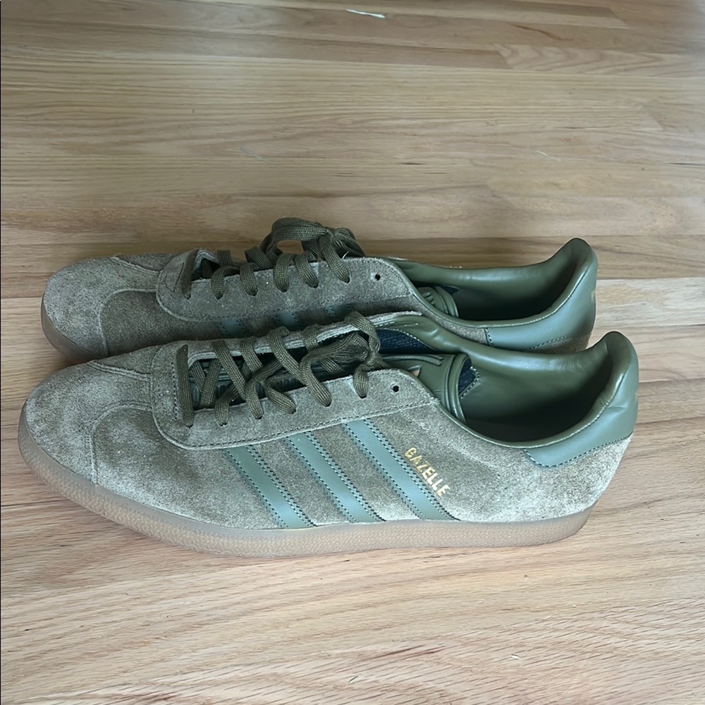 Adidas Gazelle Olive Suede Sneakers